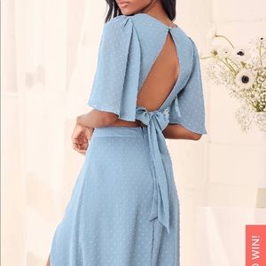 Lulu's Light Blue Open-Back Dress